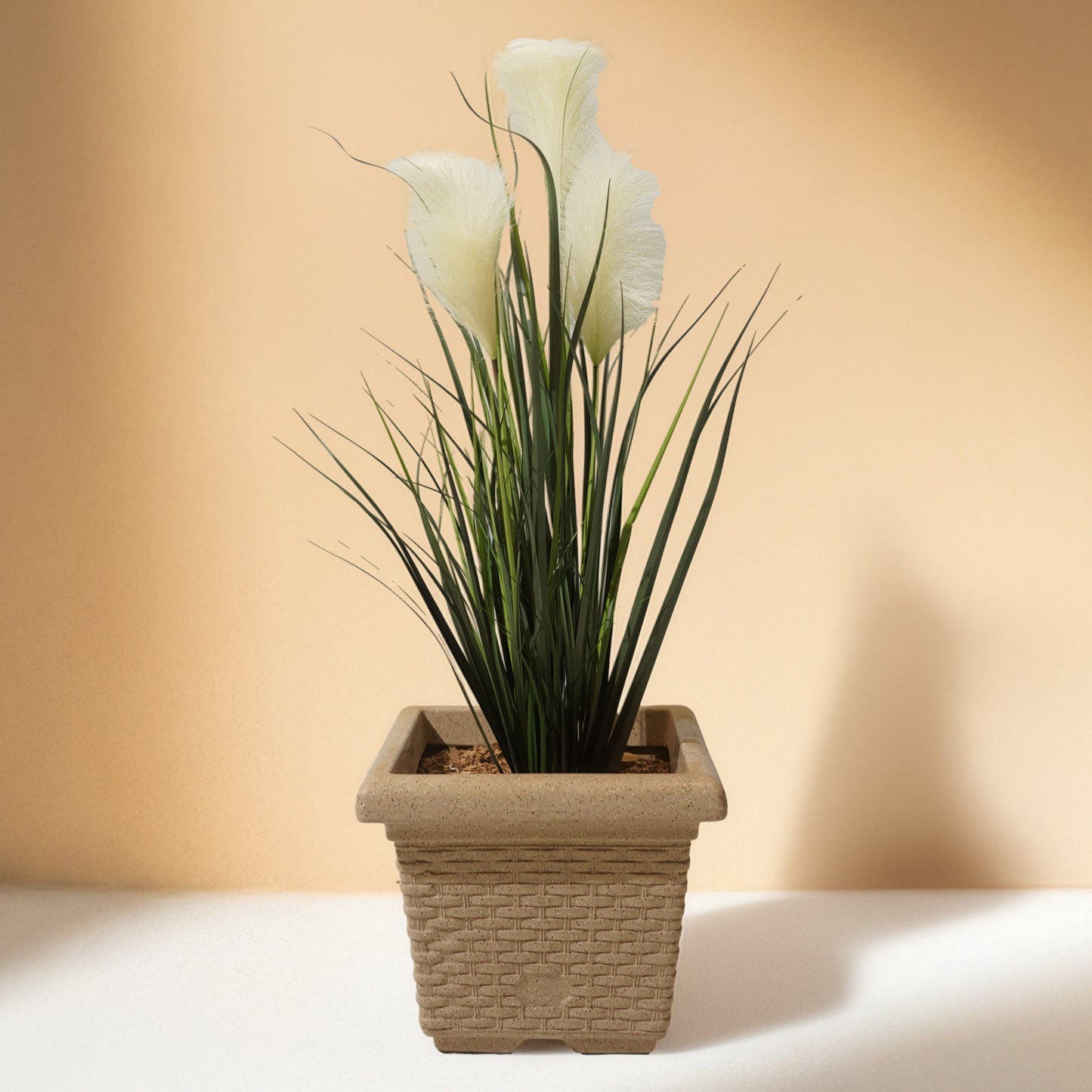 Grass Plant Artificial White Flower (95CM) No Pot