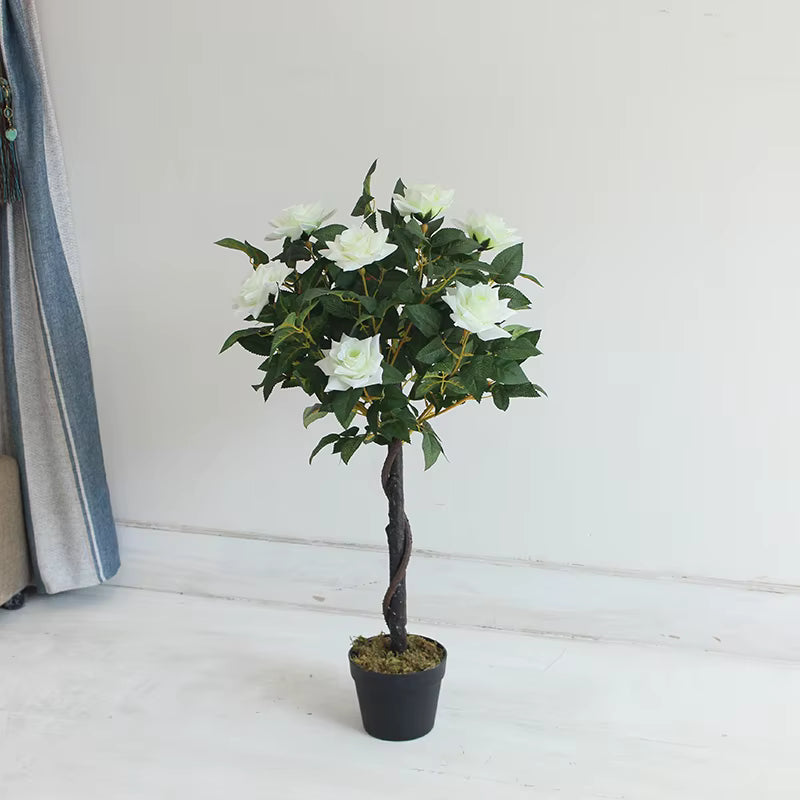 White Rose Artificial Plant (90CM) No Pot