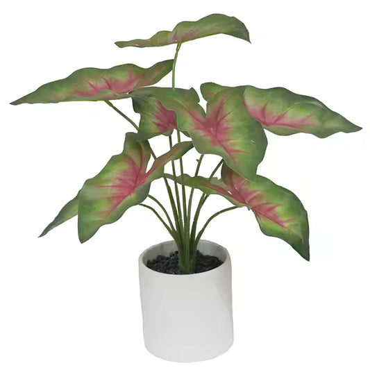 Taro Green Pink Artificial Plant(40CM) No Pot