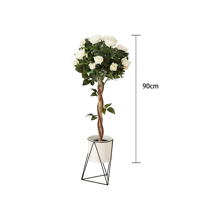 White Rose Artificial Plant (90CM) No Pot