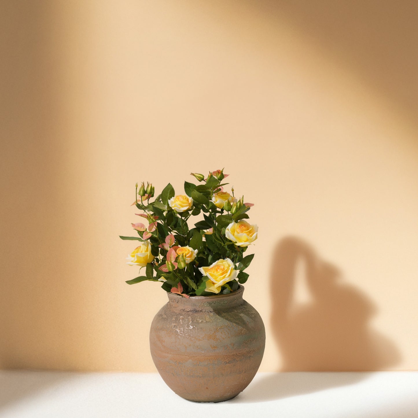 Rose Yellow Artificial Plant (50cm) No Pot