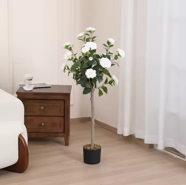 Camellia(White) Artificial Plant (110CM) No Pot