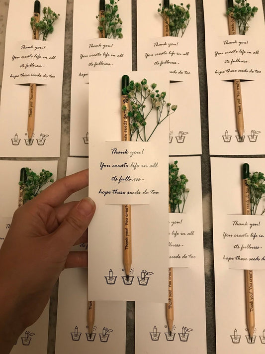 OurBalconyGarden Seed Pencil Gifting for Weddings, Birthday, Corporate Gifting with Printing Packaging B200