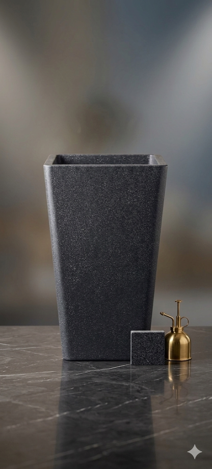 Midnight Granite Square Column Pots