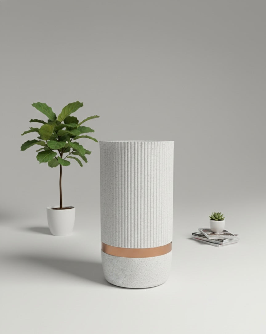 I-Aura Designer White Colour with Bronze Line 30”inch Pot