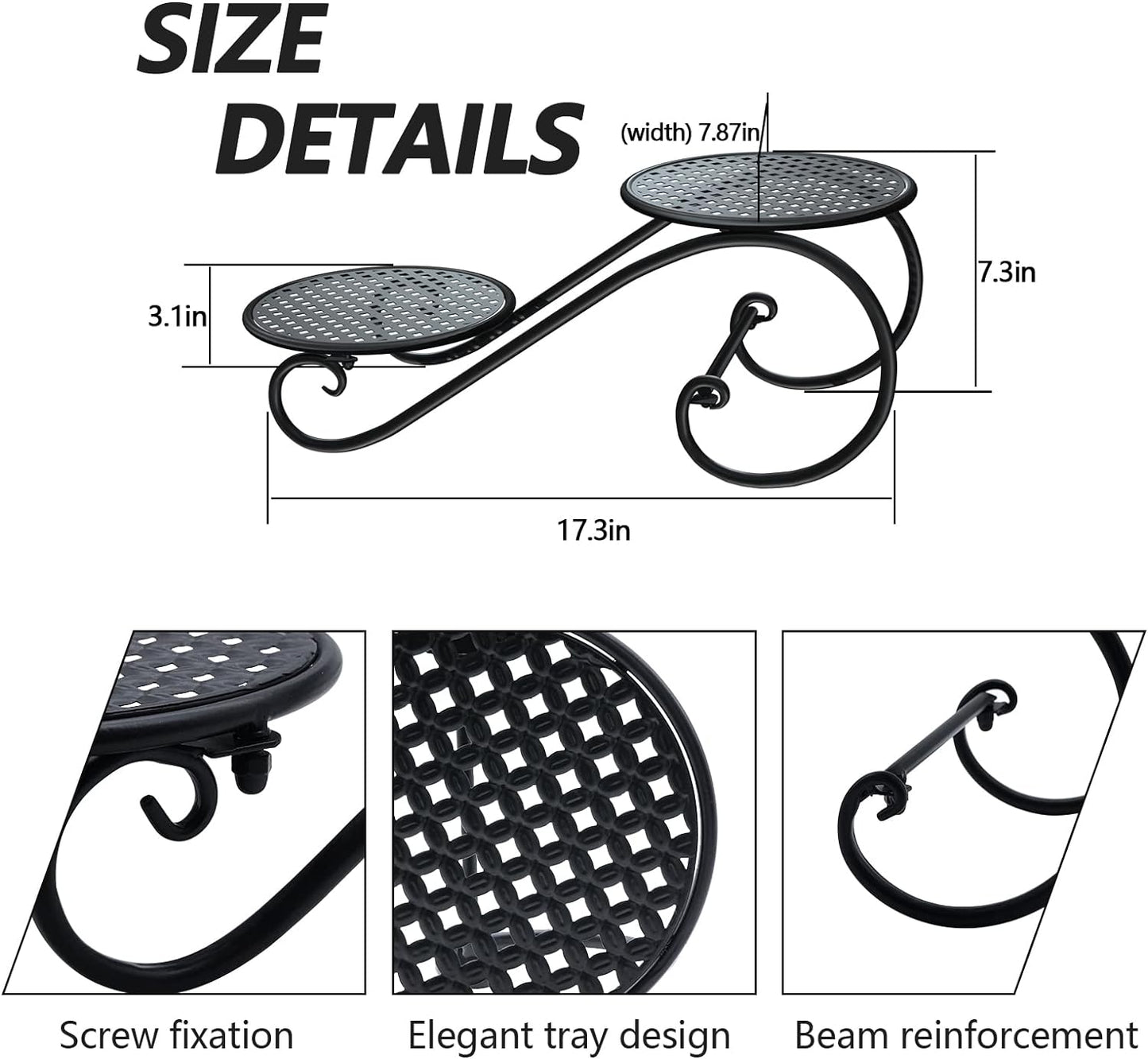 OurBalconyGarden Plant Metal Double Pot Stand(Pc 2) OBGA-05