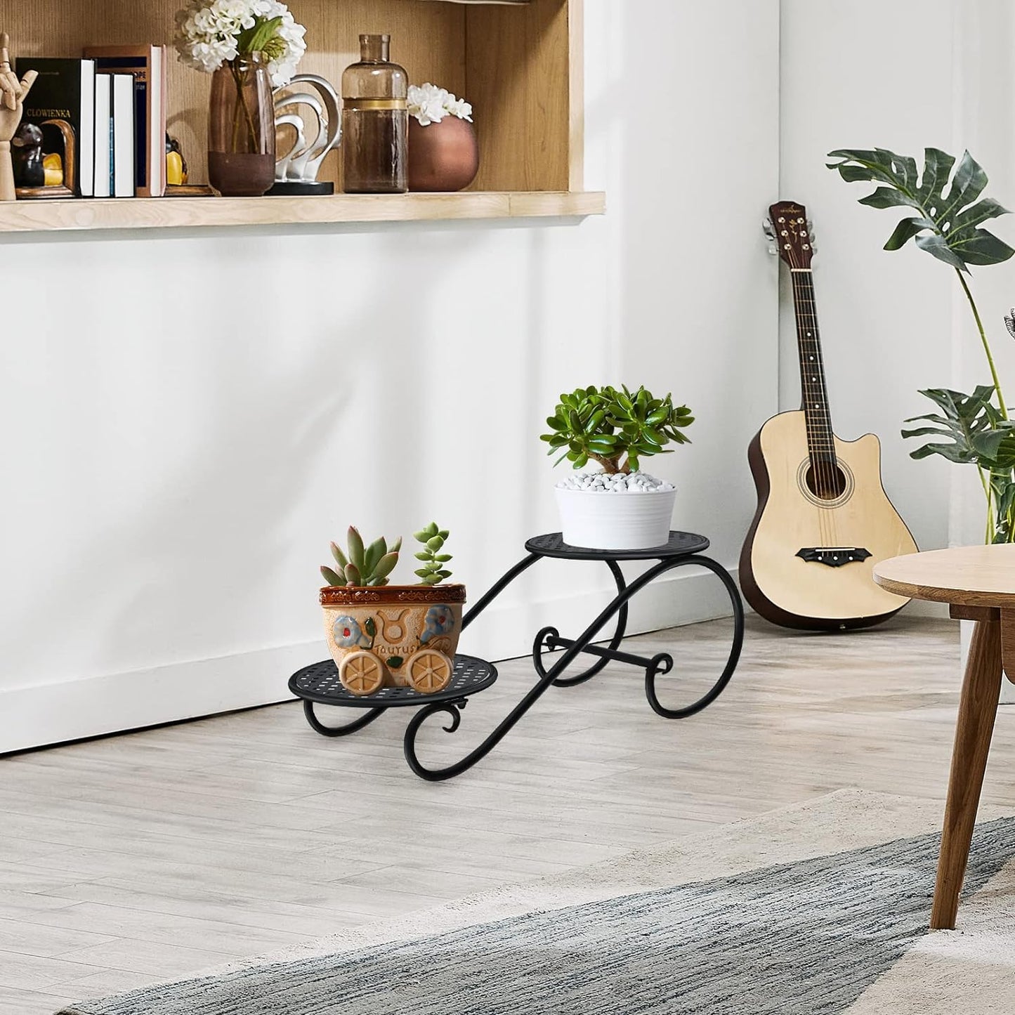 OurBalconyGarden Plant Metal Double Pot Stand(Pc 2) OBGA-05
