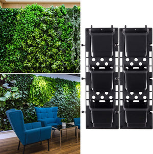 Vertical Pots for Natural Plants (Set of 3 pots with Panel)