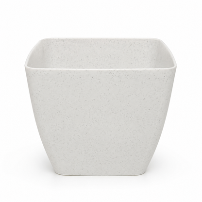 5 Inch Square White Speckled Decorative Plant Pot | Modern Indoor Planter for Home & Office