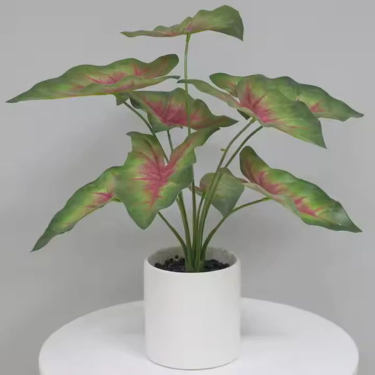 Taro Green Pink Artificial Plant(40CM) No Pot