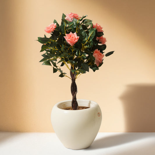 Pink Rose Artificial Plant (90CM) No Pot
