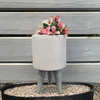 OurBalconyGarden White & Grey Three Legged Ceramic Pot (Plants Not Included) OBG-33