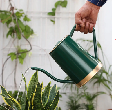 OurBalconyGarden Green Metal Watering Can for Indoor & Outdoor Use | Best for Home Gardening | Terrace Garden Accessories | Watering Can with Long Spout - 1.5ltr  OBG-2