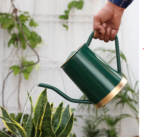 OurBalconyGarden Green Metal Watering Can for Indoor & Outdoor Use | Best for Home Gardening | Terrace Garden Accessories | Watering Can with Long Spout - 1.5ltr  OBG-2