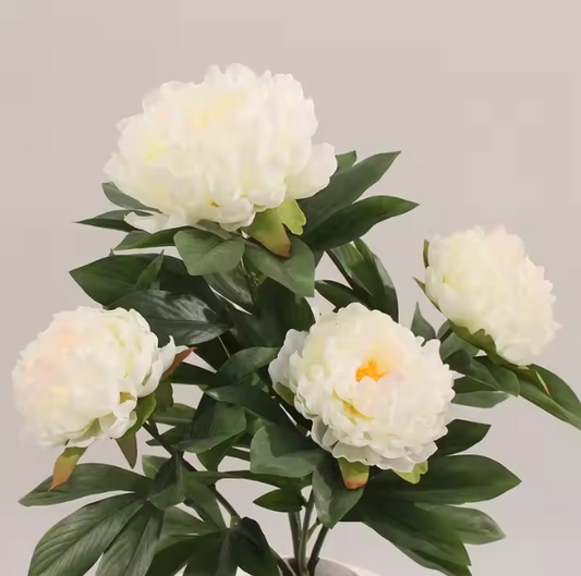 OurBalconyGarden White Peony Artificial Plant OBG2
