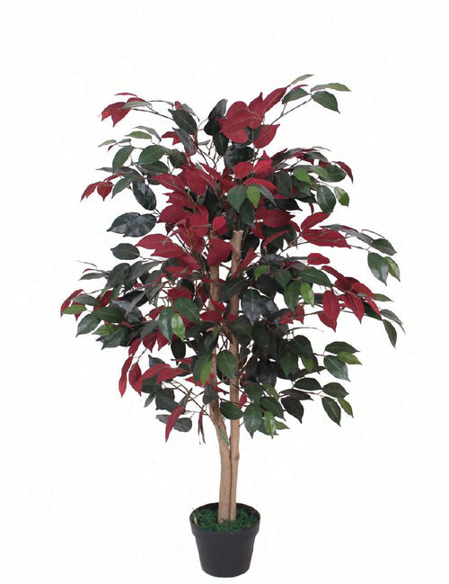 OurBalconyGarden Artificial RED FICUS TREE 4 FT OBG-28