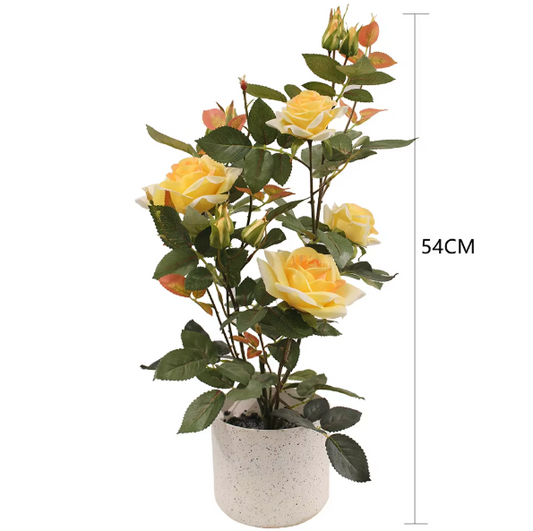 OurBalconyGarden Rose Yellow Artificial Plant OBG5