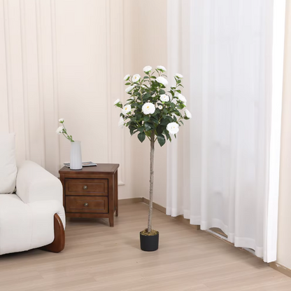 Camellia(White) Artificial Plant (110CM) No Pot